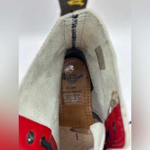 Rare Vintage Made in England Dr. Martens Red Patent Leather Boots 6 EYE Size 7 - Picture 13 of 14